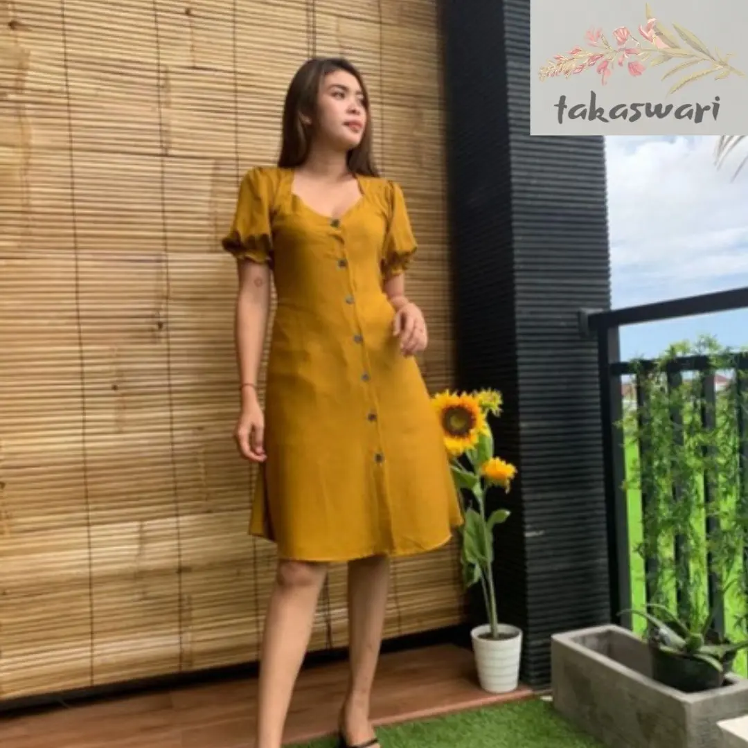 Dress Andin || Dress Wanita Kancing