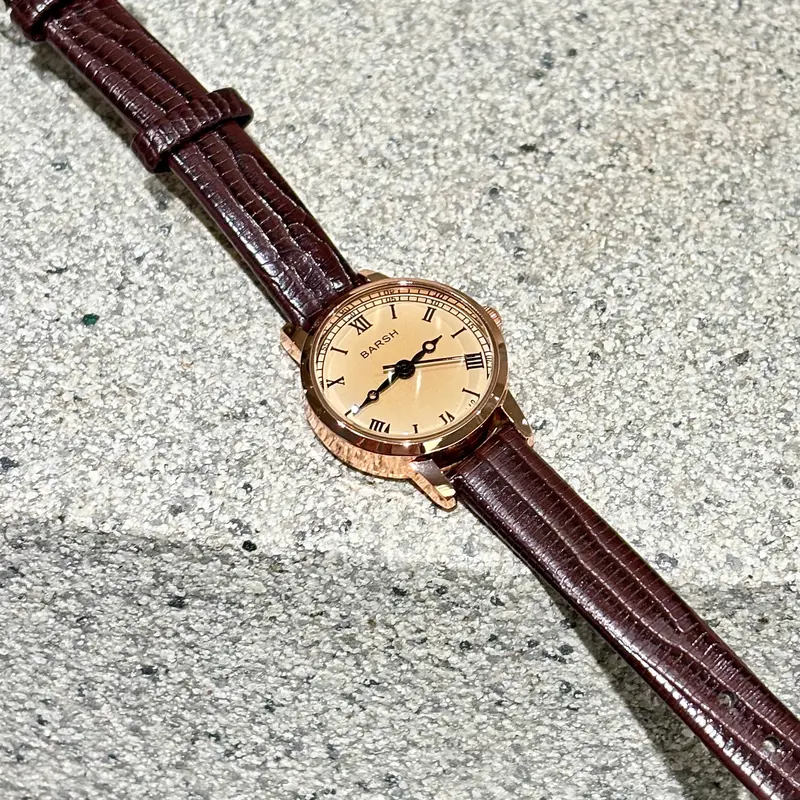 ĐỒNG HỒ NỮ BARSH PHONG CÁCH VINTAGE HÀN QUỐC DÂY DA VÂN CÁ SIÊU MỀM PIN THẠCH ANH MẶT KÍNH KHOÁNG  SIZE 24MM Women Watch 7