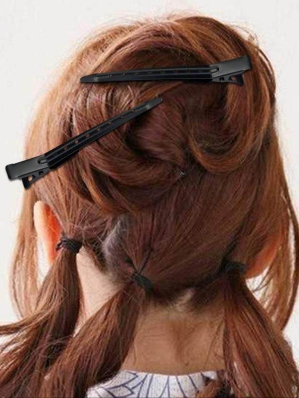 Solid Color Hair Clip (24pcs), Large Duckbill Hair Styling Clip, Hairdressing Clip, Hand Push Corrugated Clip, Partition Positioning Clip 4