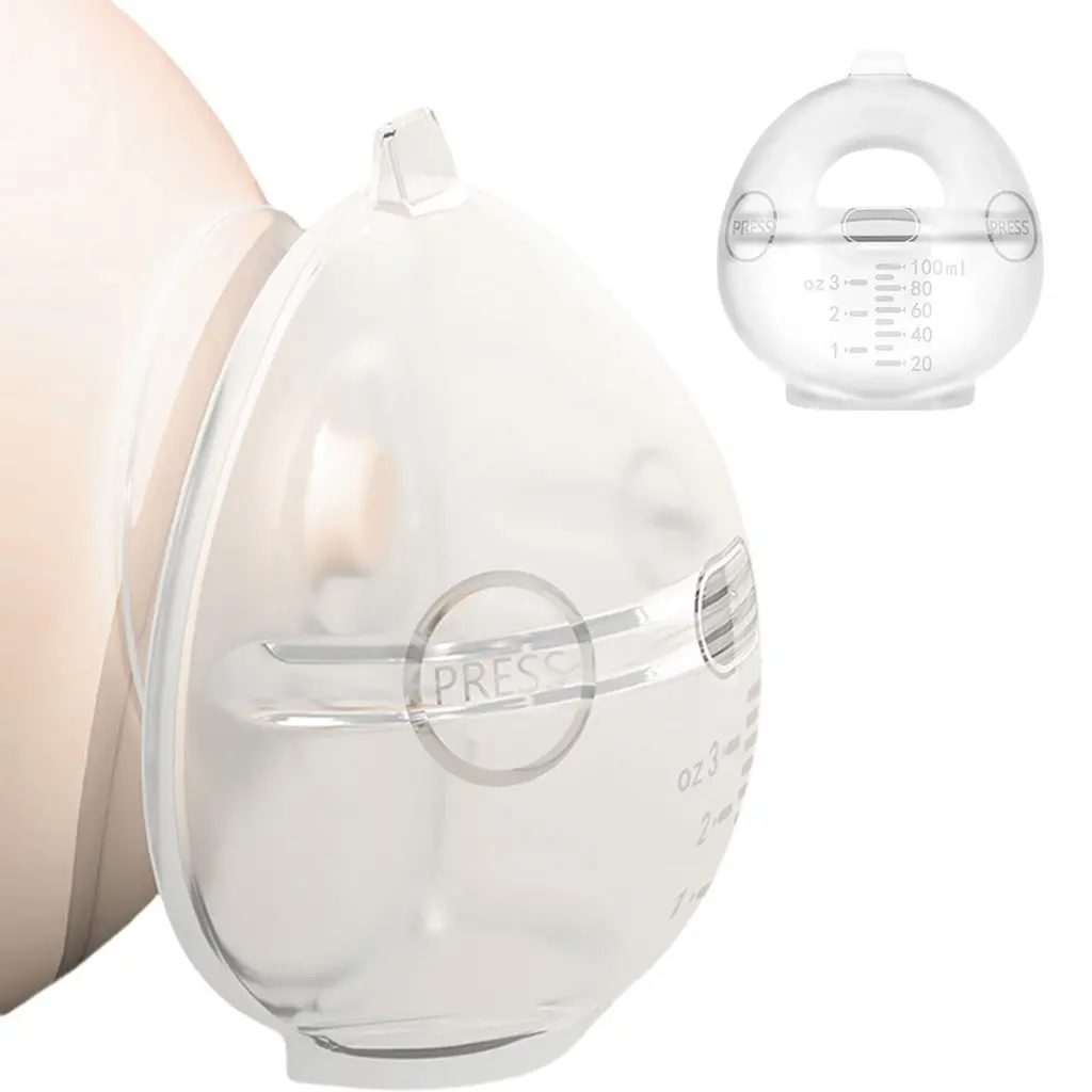 WANG Leak Proof Breast Milk Saver, 100ML Silicone Nursing Milk Collection Case Container Wearable for Breastfeeding Mother