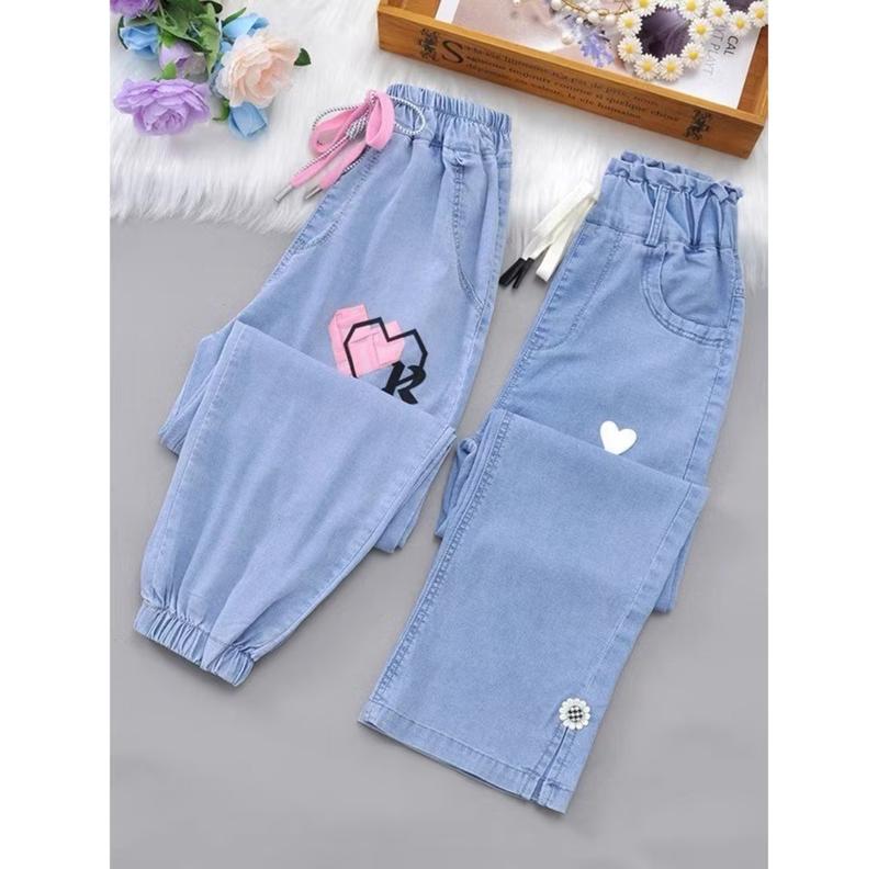 Quần JEAN bé gái HOTTREN 2025 - Size cho bé từ 18kg - 55kg Thời Trang Trẻ Em Cao Cấp quần ốngsuông cho2k11vừa quầntây chobégái quan le gai