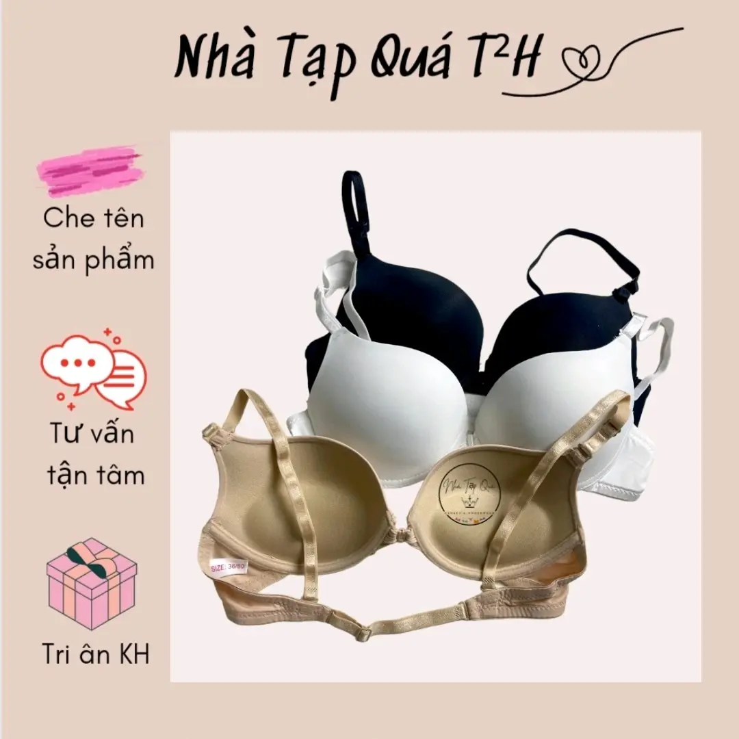 (Có che tên) Áo lót cài trước tạo khe có gọng, có đệm vừa nâng nguc cao cấp (size 32 đến 38) Nữ Women Bra ngự c k he