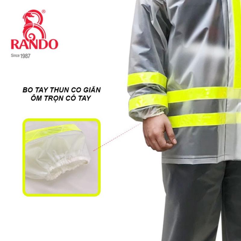 Áo Mưa Bộ Trong Màu Phản Quang, GIÁ SỈ, RANDO Chính Hãng, Nhựa Cao Cấp Không Thấm Nước Dành Cho NamNữ Đi Phượt Đồng 3
