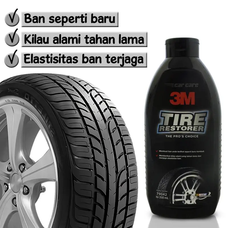 3M Auto Cairan Semir Ban Mobil Kapasitas 350 ML Pengkilap Ban Tire Restorer Polish 3M-79042 car kendaraan Lap 3