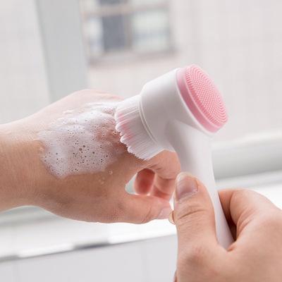 Pembersih Wajah Dua Sisi 2 In 1 Sikat Plastik Pembersih Wajah Muka Halus Facial Cleansing Brush Silikon Import COD 335 1