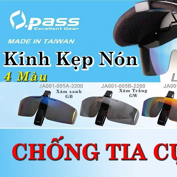 KÍNH KẸP NÓN CHỐNG TIA UV CAO CẤP