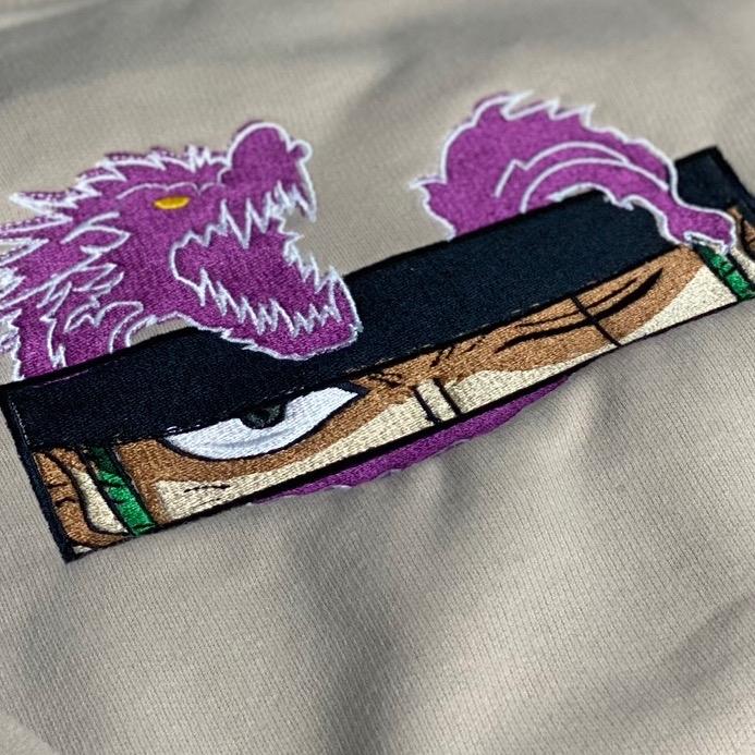 Hoodie embroidery Zoro eye dragon 0