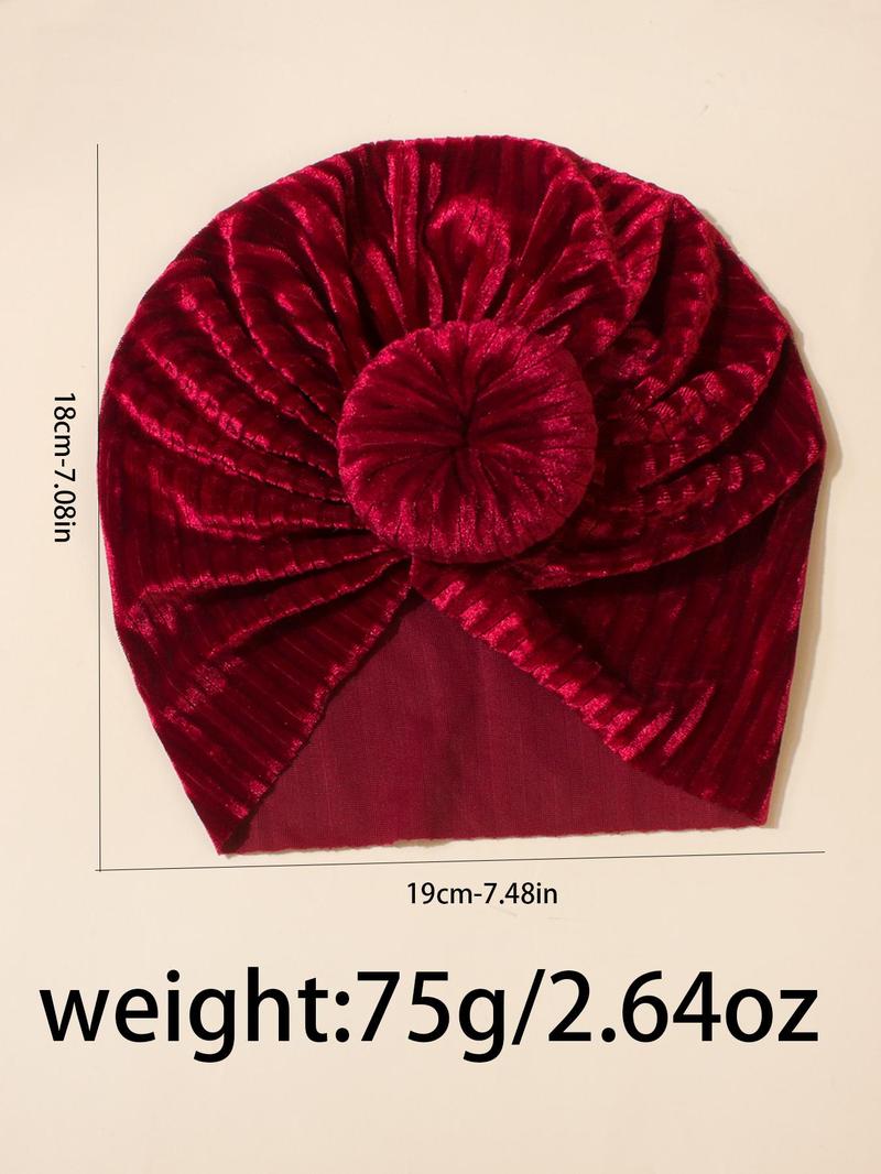 Product Introduction of Solid Color Baby Hat, Cute Soft Donut Decor Hair, Baby's Warm Tire Cap, Newborn Infant Kids Hat for Daily Wear 1