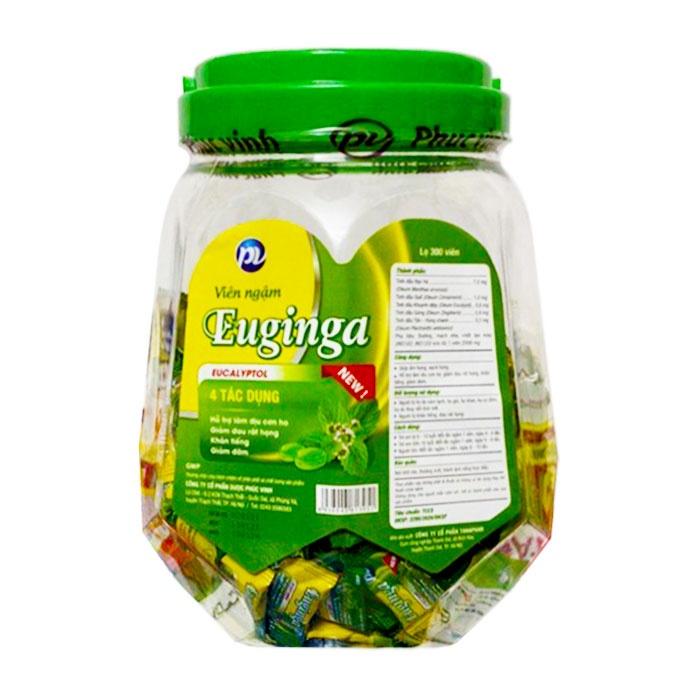  KẸO NGẬM EUGINGA HŨ 300 VIÊN - HỖ TRỢ LÀM DỊU KHÀN TIẾNG ĐAU RÁT HỌNG 