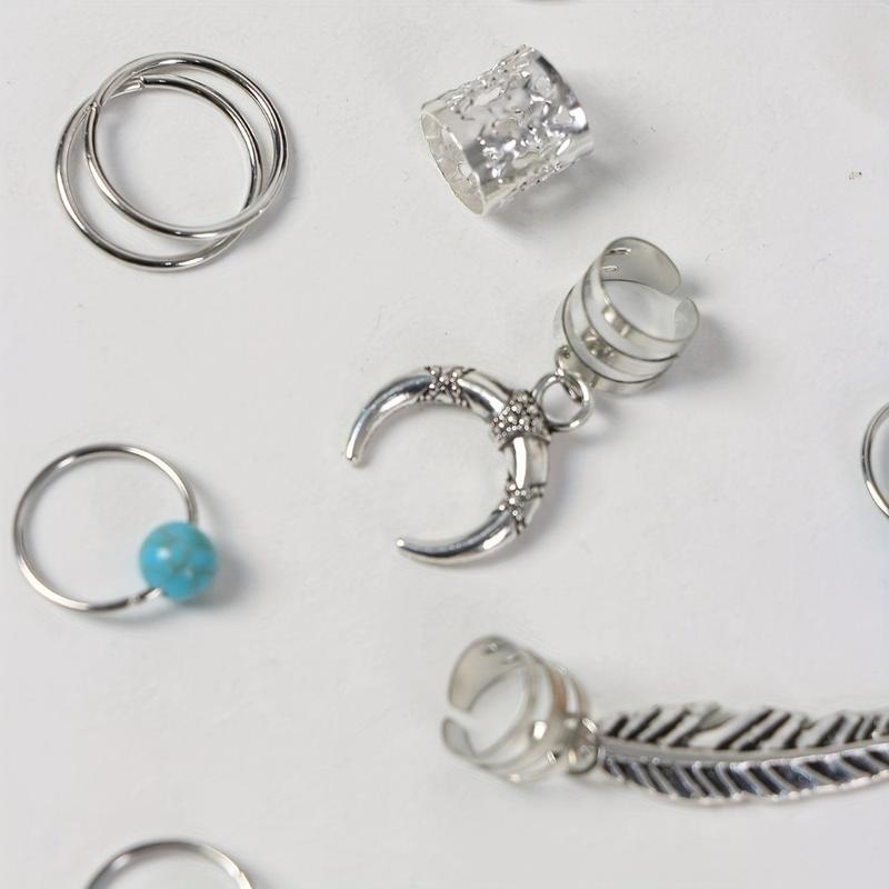 Product Introduction of FA TRINKETS 31pcs Hair Accessories Hollow Out Hair Ring Dread Locks Metal Cuff Clips Dreadlocks Beads Adjustable Headwear Hair Braid Tubes for Braids 9