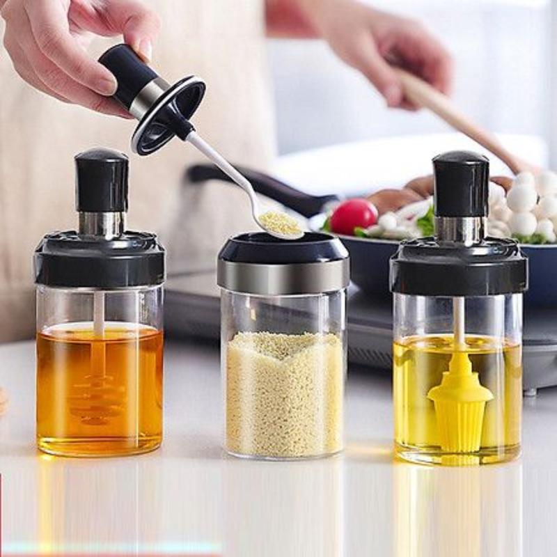 Product Introduction of Hủ Đựng Gia Vị Thủy Tinh, Lọ Đựng Gia Vị Kèm Muỗng, Dung Tích 250ml Có Nắp Đậy Tiện Lợi 12