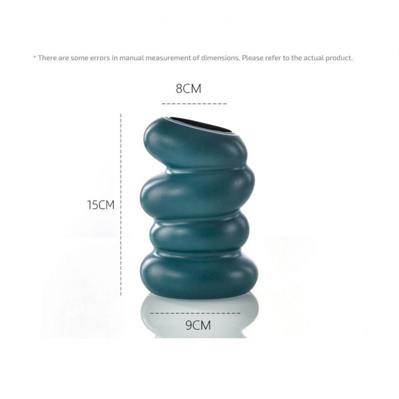 Bình xoắn ốc Xanh Lá trắng, giỏ hoa Bắc Âu, trang trí nhà cửa, phòng khách, vật trang trí, cắm hoa, chậu hoa trong nhà 5
