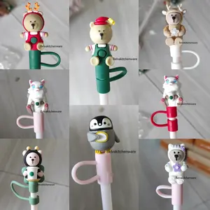 Tutup sedotan jumbo tumbler dan botol minuman stopper silikon food grade antispill botol minum drinking water bottle stopper Hitam