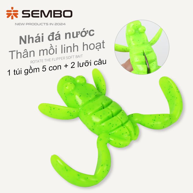 Mồi câu mềm nhái đá nước SEMBOLURE mồi nổi chống vướng action linh hoạt mồi nhái mềm chuyên câu cá lóc cá chẽm cá lóc bông mồi nhái giả câu sông hồ