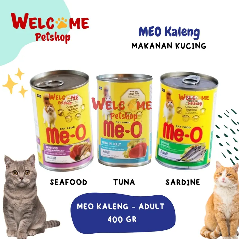 Meo 400g Makanan Kucing Kaleng Wetfood Adult Pakan Me-O 0