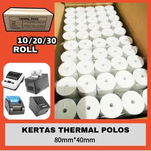 Thermal Struk 80*40mm  Paper Roll Struk Kasir 10roll SUPPROT /MP-80MM/POS-80M/POS80A/POS80L Kertas