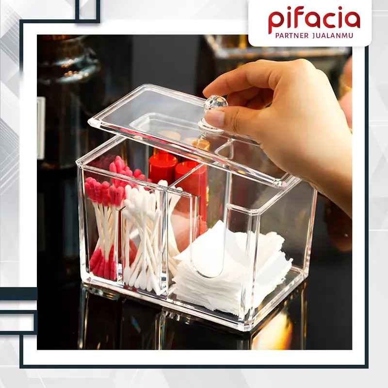 PIFACIA Tempat Kosmetik Make Up Lipstik Kotak Penyimpanan Akrilik Box Multifungsi 4