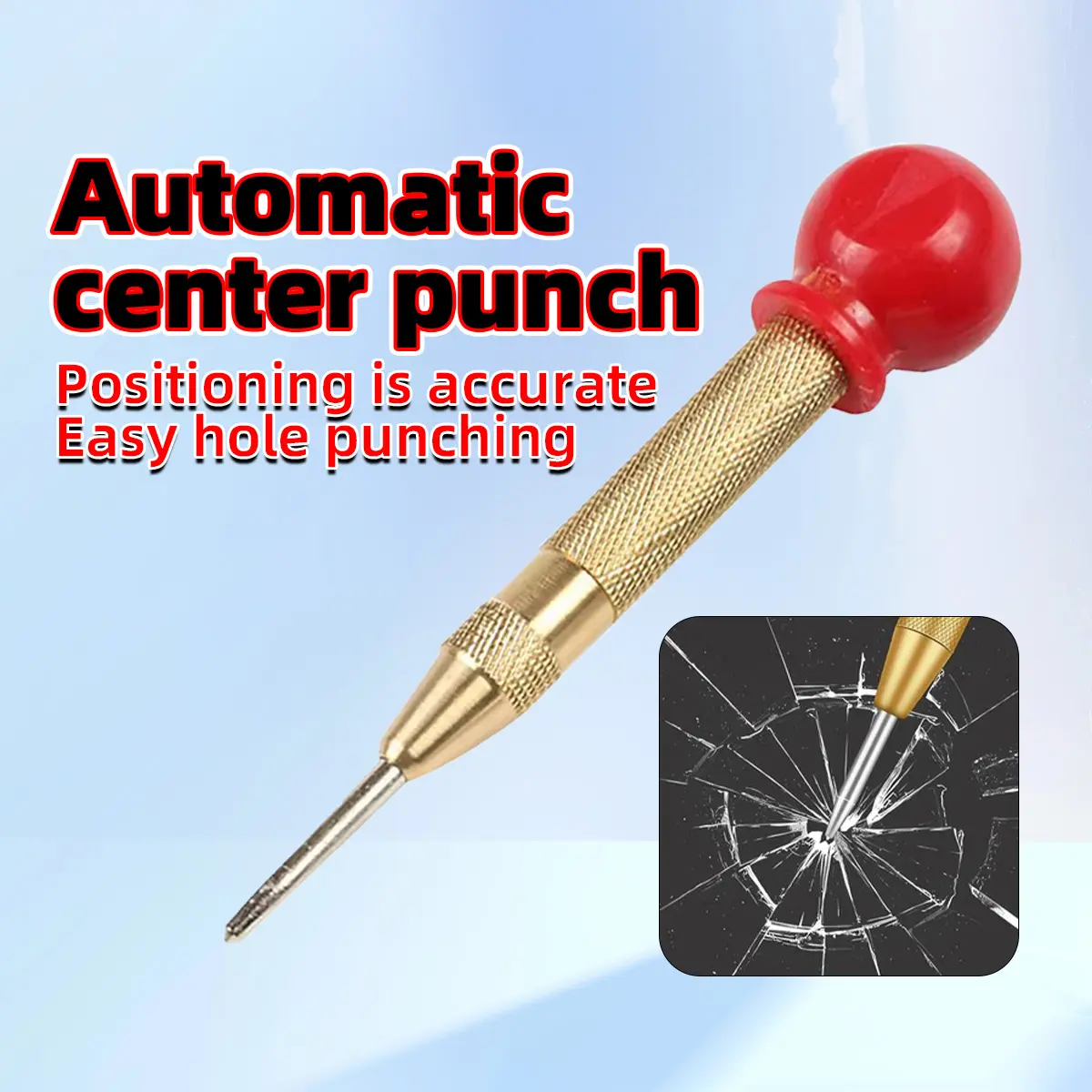 BITCBae 1PC DRIP LANCIP BODY BESI / PENANDA TITIK BOR /PEN PENITIK BESI / AUTOMATIC CENTER PUNCH MERK ALDO
