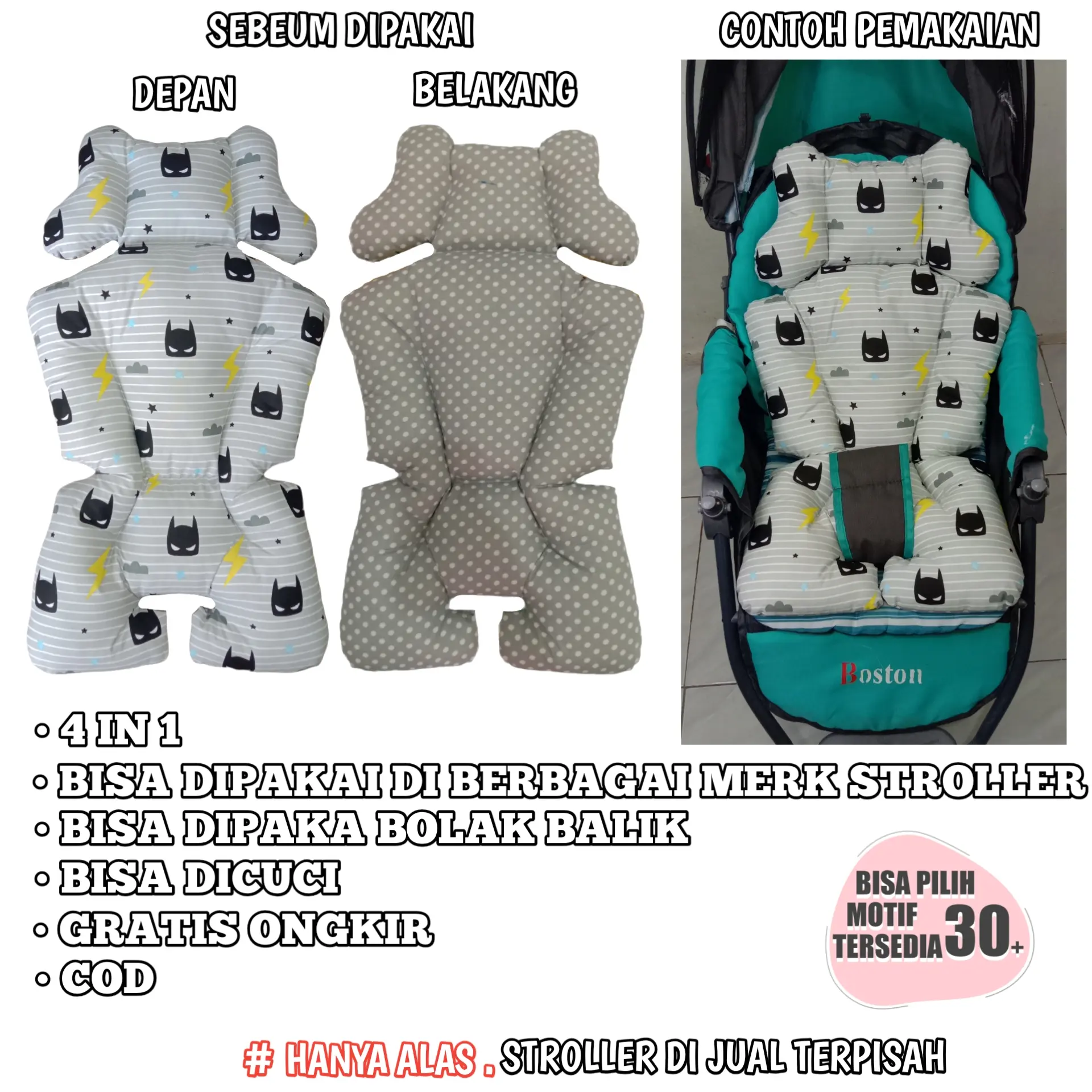 Alas Stroller / Stroler Pad Universall / Alas Kereta Dorong Bayi / cocok untuk CARSEAT , EARS ELEPHANT