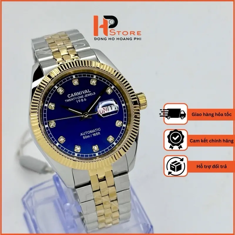Đồng hồ đeo tay Nam Carnival 8131G Máy Cơ - Kính Saphiare - 40mm [Hàng Chính Hãng] Watch Caro 5
