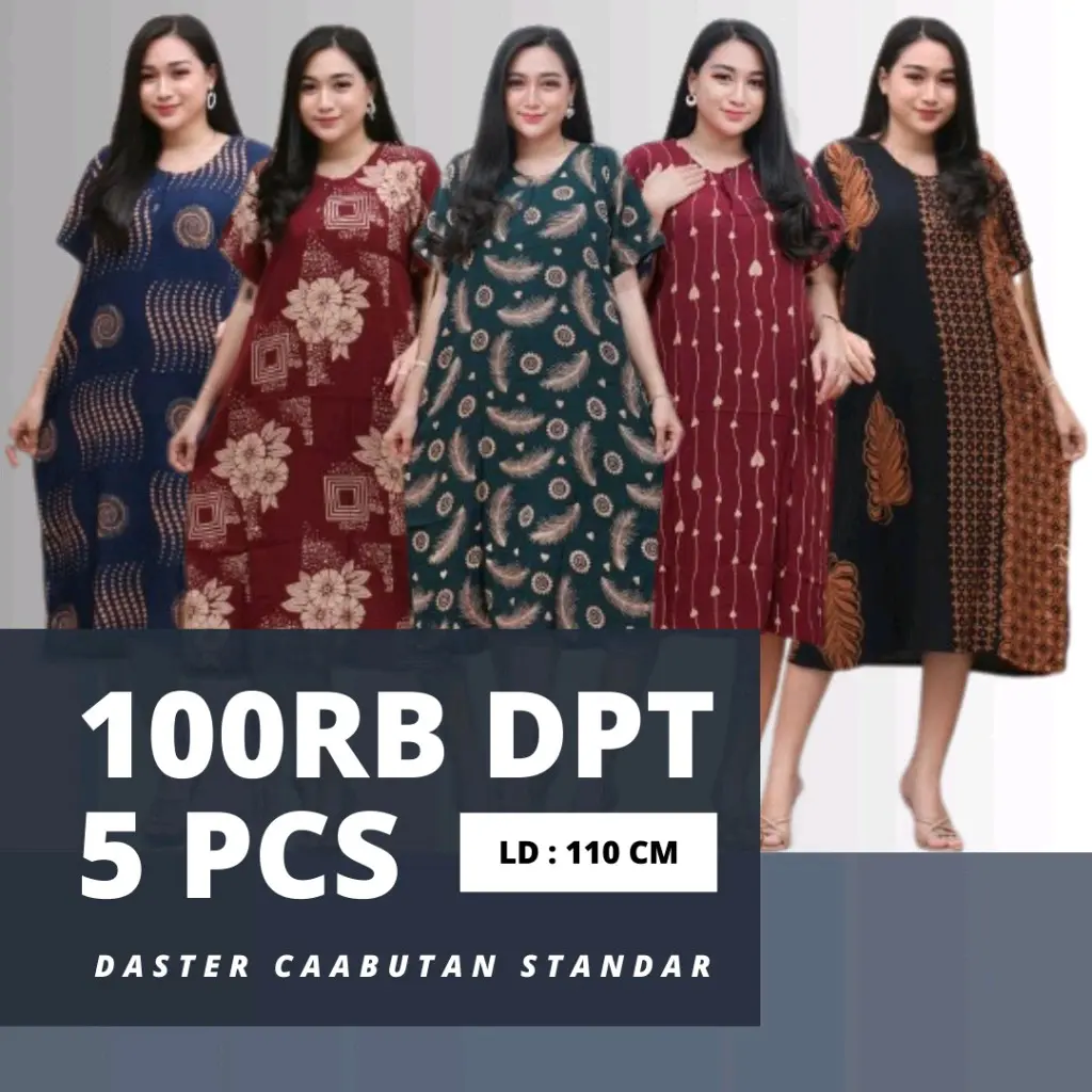 PAKET DASTER RAYON CABUTAN BUSUI FRIENDLY PAKAIAN WANITA MOTIF KEKINIAN Musim dingin Dress Santai Ibu Menyusui Nyaman