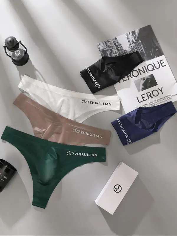Women's Letter Print Thong, Soft Comfy Breathable Panty for Daily Wear, Women's Underwear for All Seasons 4