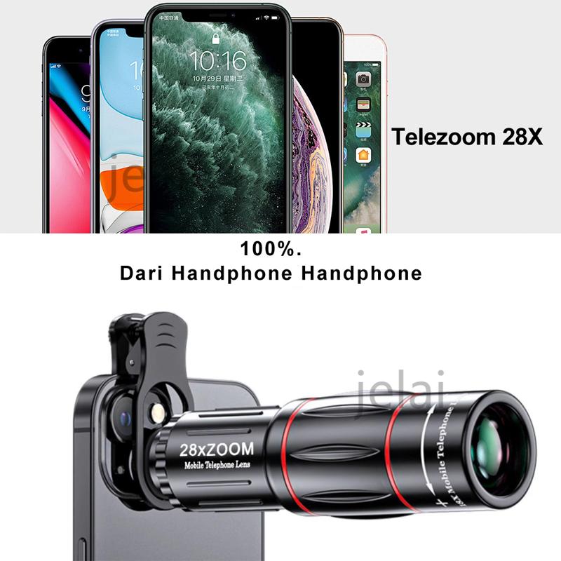 Lensa Apexel 28x Zoom Lensa Kamera Zoom Cam Lensa Tele Telezoom Lens Kamera Persediaan Konser Tele Zoom Lens Universal 18x25 Handphone Hd 3
