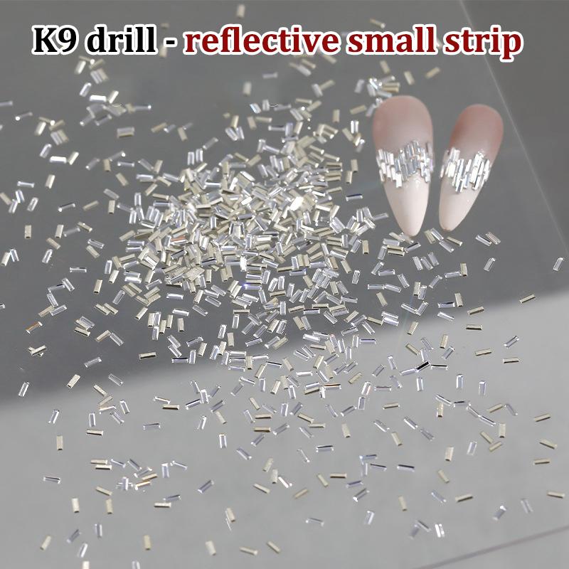 Product Introduction of Đồ Trang Trí Móng Tay Nghệ Thuật Hình Chữ Nhật Mini Phản Quang Lấp Lánh 50 Cái, Màu Trắng, Dải, Để Làm Móng 23