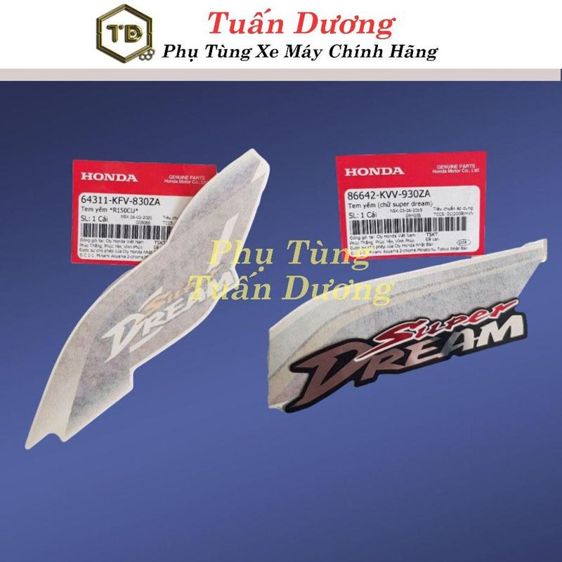 Tem Dán Yếm TD Cho Xe Dream Các Đời Xịn Đủ Các Mẫu Mã,Tem Hàng Đẹp Dán Bửng Lắp Được Cả Dream Thái Và Dream Việt Các Đời