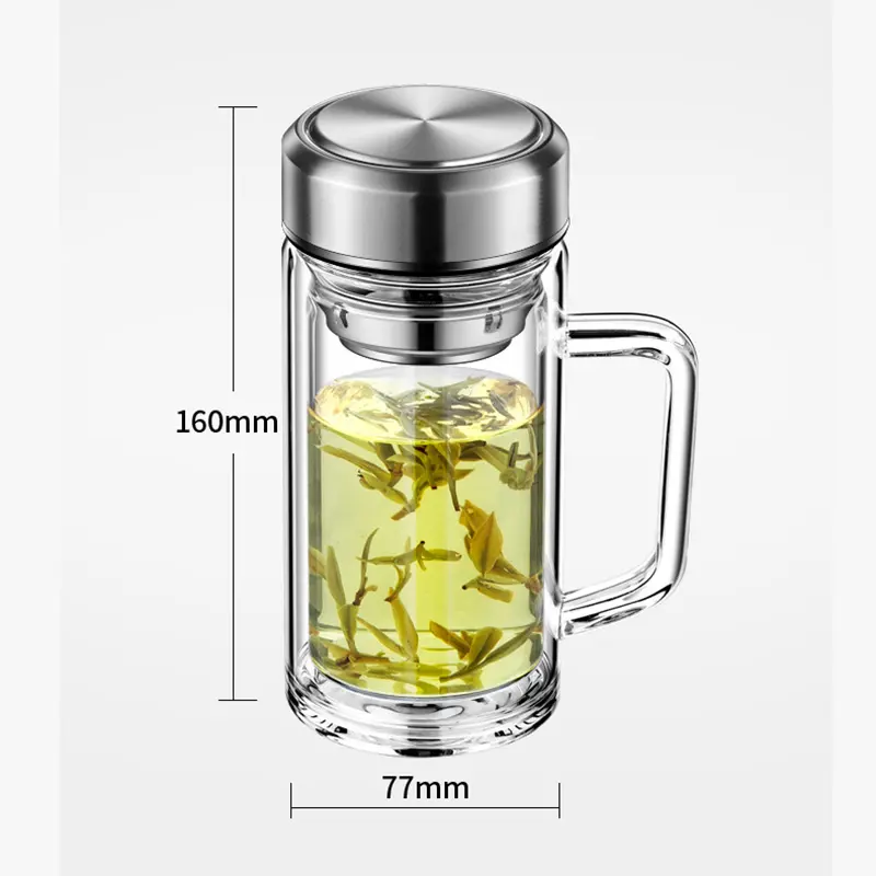 [Giá Sốc] Cốc thủy tinh hai lớp pha trà BT0022, Cốc pha trà thủy tinh có lõi lọc, Dung tích 350ml-550ml 4