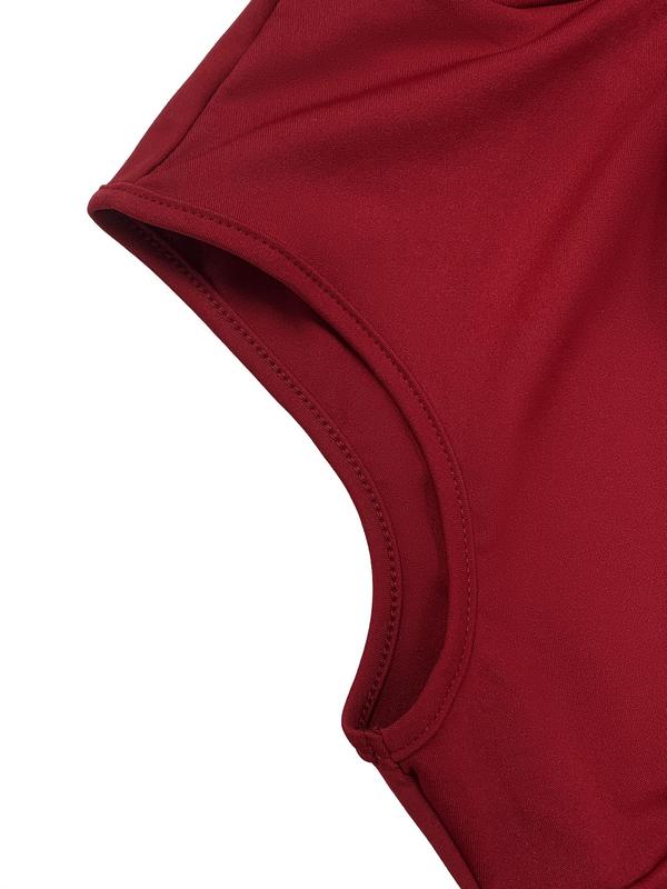 Women's Plain Keyhole Neck Bodycon Dress, Elegant Sleeveless Knee Length Dress for Party Dating Wear, Ladies Summer Clothes 6