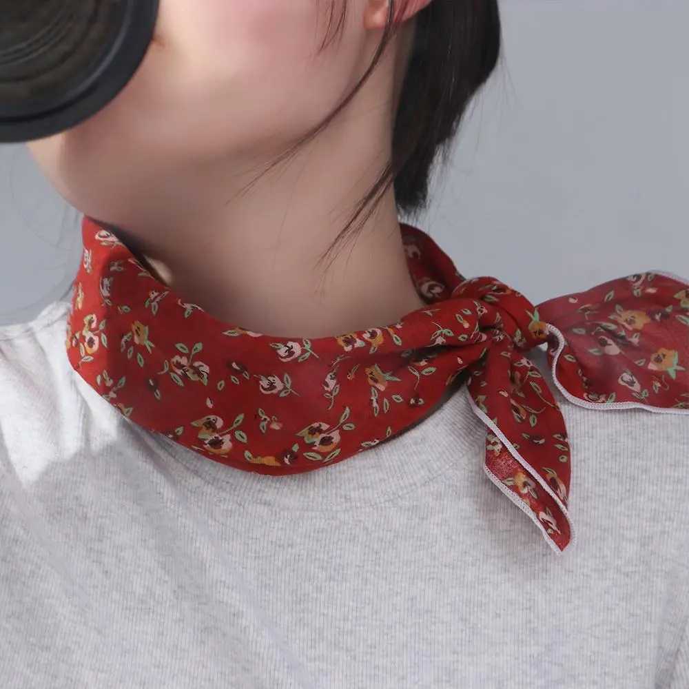 Khăn Quàng Cổ Nữ, Phong Cách Cổ Điển Thanh Lịch, Thiết Kế Cà Vạt, Khăn Choàng Nữ, Làm Bằng Vải Lanh Hoa, Phụ Kiện Quần Áo Cài Xếp, Khăn Quàng Cổ Phong Cách Hàn Quốc, Khăn Quàng Lụa, Khăn Quàng Cổ Vuông Nhỏ, In Hình, Khăn Quàng Cổ