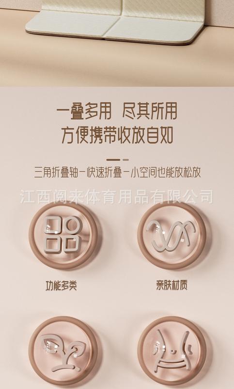 Product Introduction of TPE Material Wholesale Folding Lunch Break Pad Outdoor Fitness Anti-Slip Floor Mat Skipping Rope Home Sports Child Storage Yoga 1