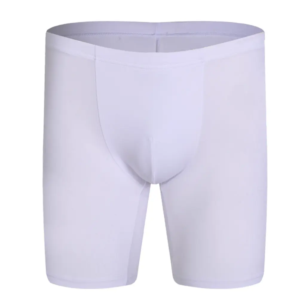 hwuaing Underwear Stylish Boxers Nylon Men Ice Silk Underwear Ice Silk Stylish Breathable Bulge Pouch Shorts for Daily Wear Long Leg