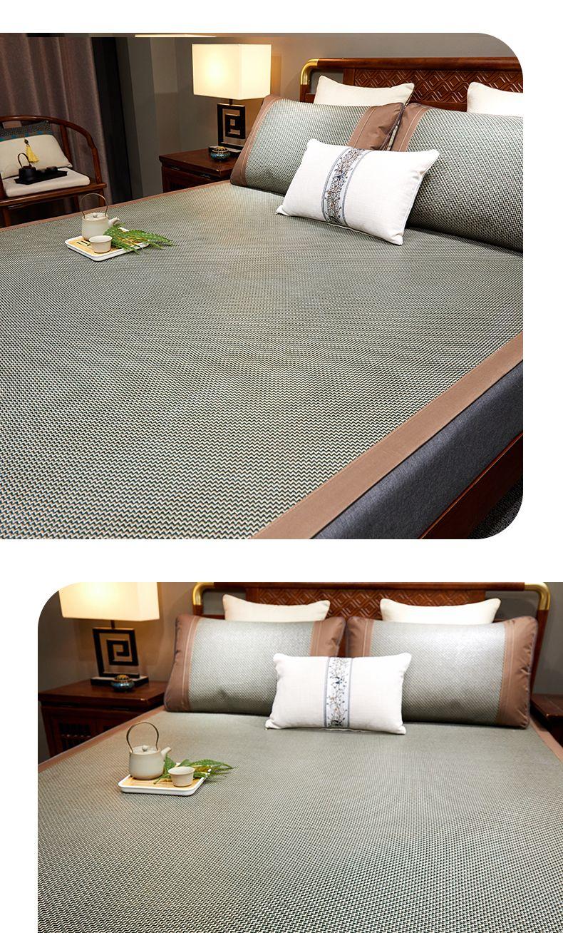 Product Introduction of [Accumulated Hot Sale 99.99 Million + Pieces] Lehome High-End Double-Sided Rattan Mat Three-Piece Set of Summer Sleeping Mat Ice Silk Mat Foldable Student Household Dormitory Summer 22