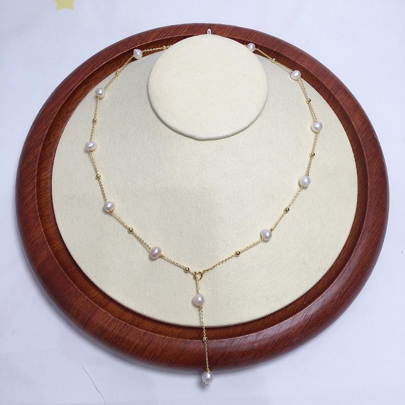 Product Introduction of Natural Jewelry Classic Hot Selling Product Zhuji Pearl Natural Freshwater Pearl Starry Pearl Necklace High-Grade Light Luxury Clavicle Chain Summer 9