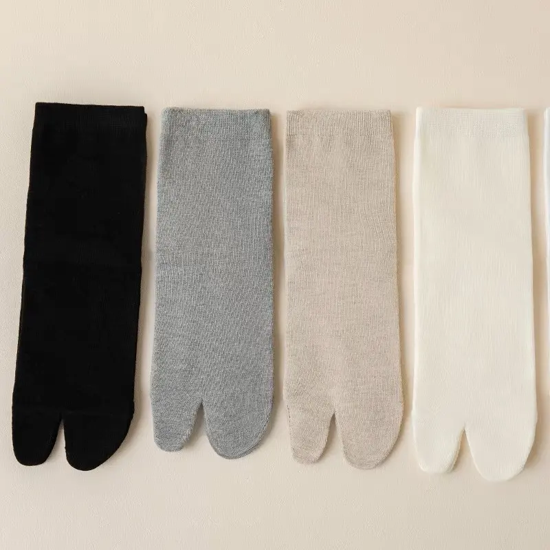 Vớ xỏ ngón chống nắng  tabi phong cách Nhật Bản chất cotton trắng xám đen khử mùi, thoáng khí Tất Nam Menswear Nhung 4