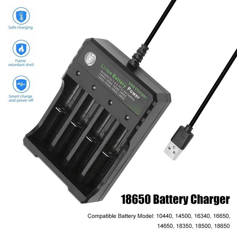 Product Introduction of 26650 14500 USB Universal 18650 Battery Charger Adapter Smart Charging For Rechargeable Lithium Batteries 16