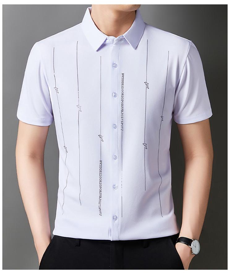 Product Introduction of Men's Casual Polo Shirt Short Sleeve Breathable Easy Versatile Striped Design 3