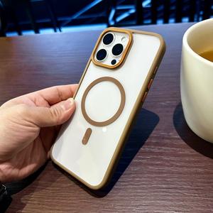 Magnetic Luxury Matte Translucent Armor Shockproof Bumper Phone Case For iPhone 11 15 14 13 12 16 Pro Max Wireless Charge Soft Hard Transparent Back Cover