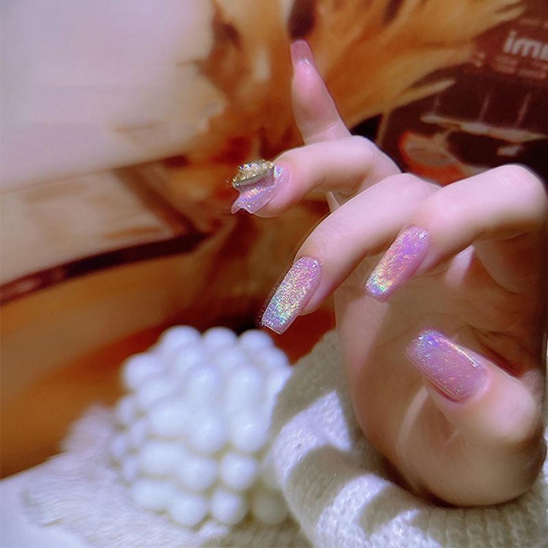 gel sơn móng tay Gel Mắt Mèo Laser Cầu Vồng Hiệu Ứng Ánh Sáng Đa Chiều móng nghệ thuật UV Manicure [SK16] 4