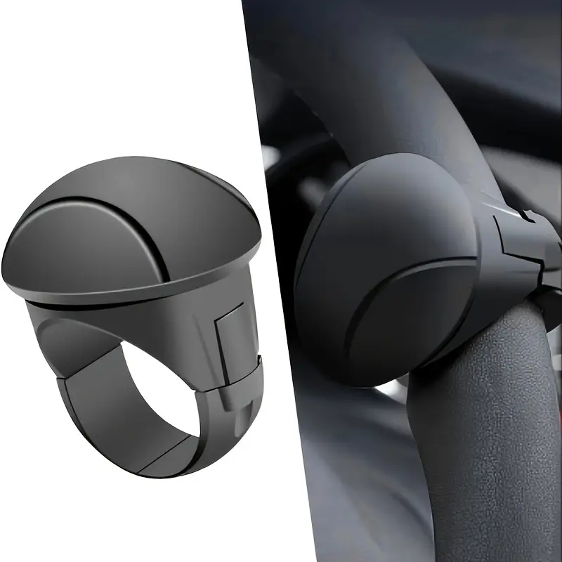 Easy-Grip Silicone Steering Wheel Booster Ball - 360° Rotation, Non-Slip, One-Handed Operation For All Cars, Black