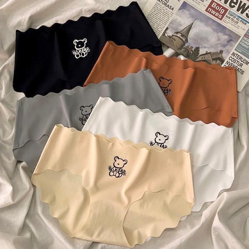 Combo 5 Quần Lót Nữ Đúc Su Không Lộ Viền, Viền Sóng Họa Tiết Gấu Bear Basic Women