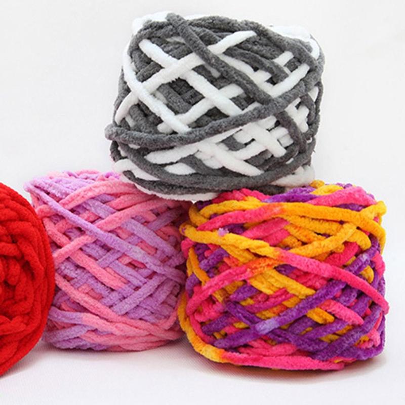 Product Introduction of DIY Knitting Acrylic Yarn 100g Soft Woven Thread Ice Strip Line Colorful Wool Crochet Yarn 24