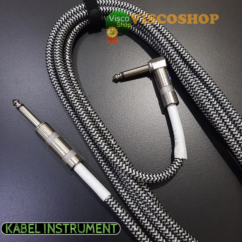 Kabel jack L instrument Gitar listrik / elektrik , Bass listrik / Elektrik , Keyboard - Braided emas 3 - 6 meter – Low Noise 2