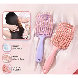 Laksmi Sisir Rambut Dewasa Anti Rontok Model Berongga Anti Kusut Lembut Travel Friendly