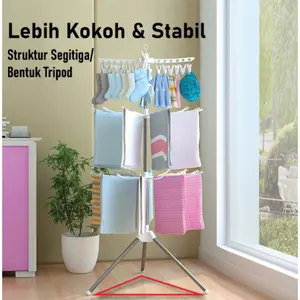 Marlbo Jemuran Menara Lipat Tempat Jemuran Baju Model Menara 3 Susun Tempat Jemuran Gantungan Bayi Jepitan Baju Pakaian Bayi