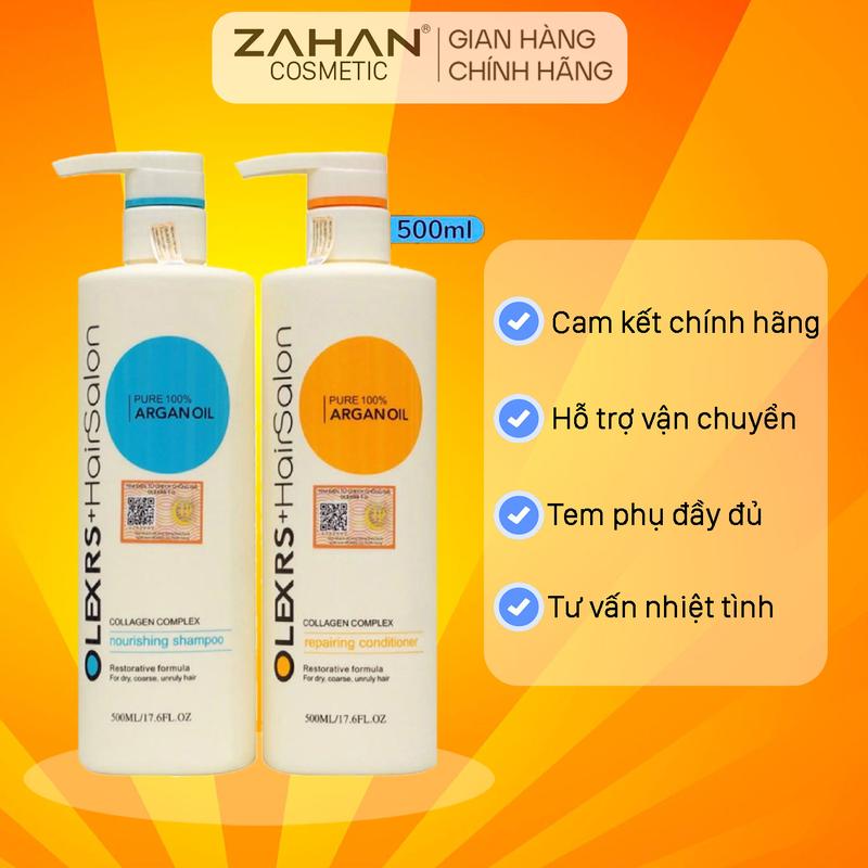 Cặp Dầu Gội Xả Olexrs Argan Oil Collagen Hair Salon
