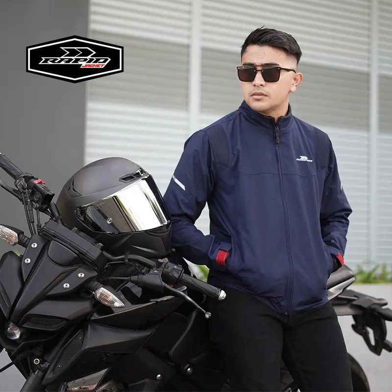 Jaket motor riding RAPID SKYLINE pria parasit premium jacket reflektif 0