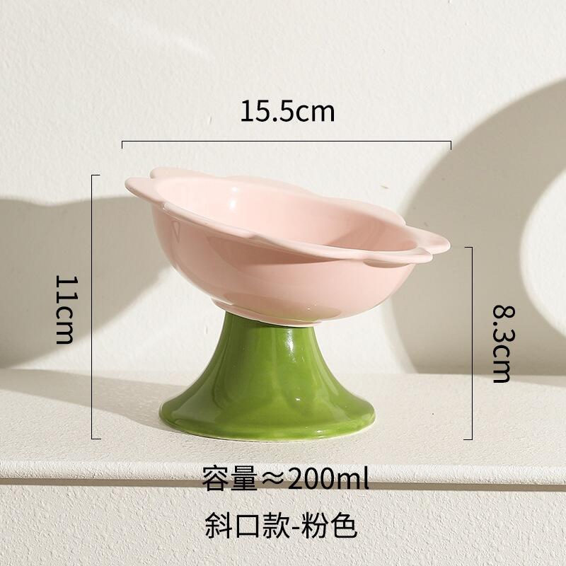 Bát Đựng Thức Ăn Cho Mèo, Giữ Lạnh Nhanh, Được Làm Bằng Gốm Hoa Dễ Thương, Thích Hợp Cho Nhà Thú Cưng 4